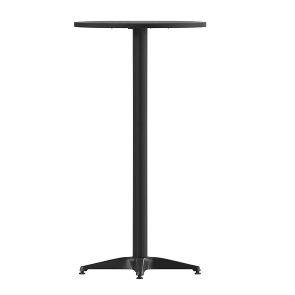 Black |#| Indoor/Outdoor 23.5" Round Aluminum Bar Height Table with Cross Base - Black
