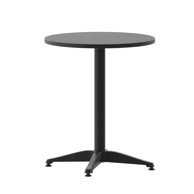 Mellie 23.5'' Round Aluminum Indoor-Outdoor Table with Base - View 1
