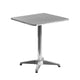 Aluminum |#| 23.5inch Square Aluminum Smooth Top Indoor-Outdoor Table with Base