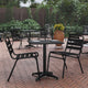 Black |#| 23.5inch Square Metal Smooth Top Indoor-Outdoor Table with Base - Black