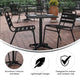 Black |#| 23.5inch Square Metal Smooth Top Indoor-Outdoor Table with Base - Black