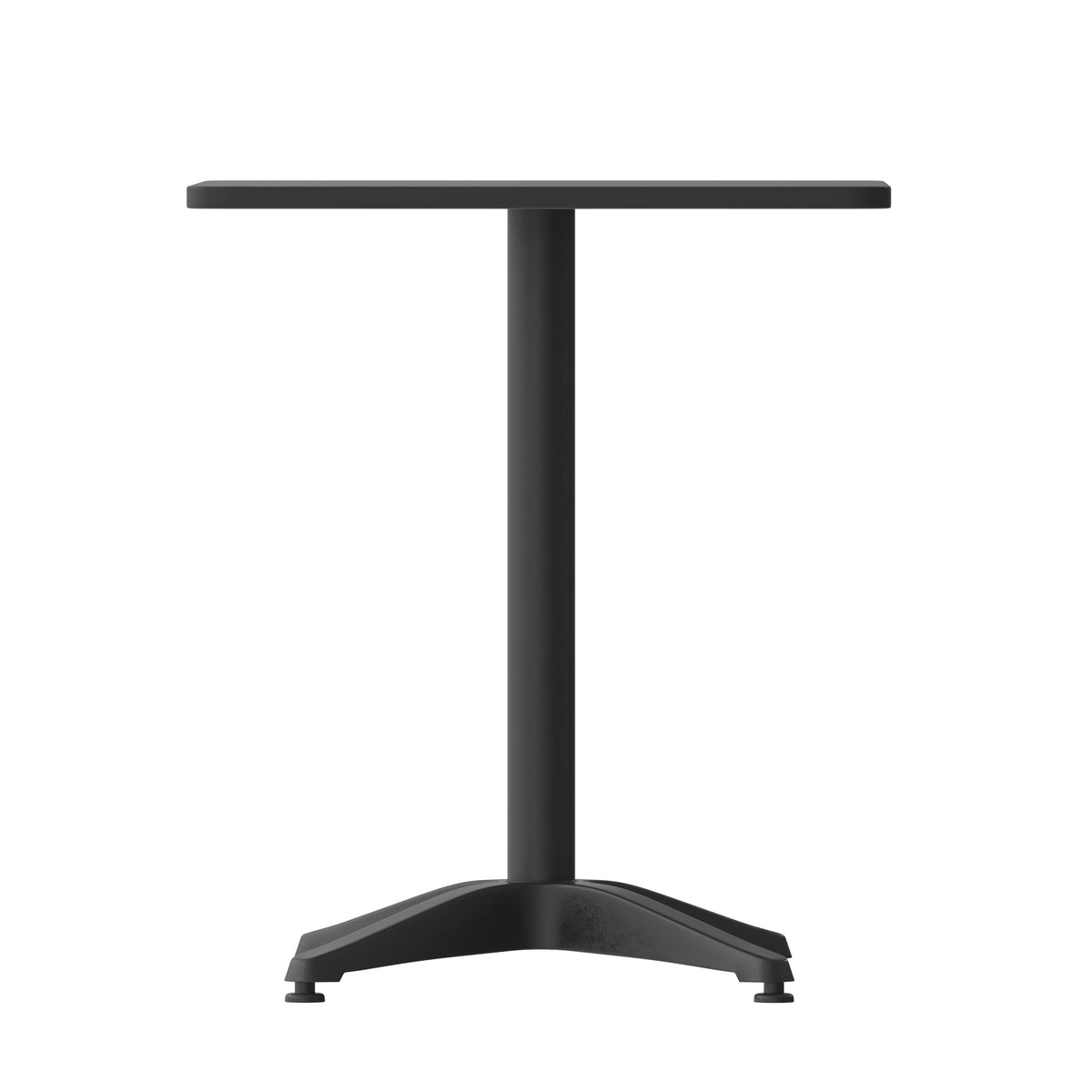 Black |#| 23.5inch Square Metal Smooth Top Indoor-Outdoor Table with Base - Black