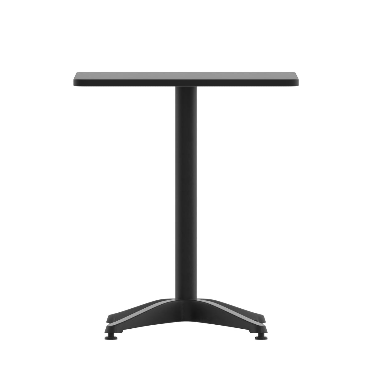 Black |#| 23.5inch Square Metal Smooth Top Indoor-Outdoor Table with Base - Black