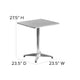 Aluminum |#| 23.5inch Square Aluminum Smooth Top Indoor-Outdoor Table with Base