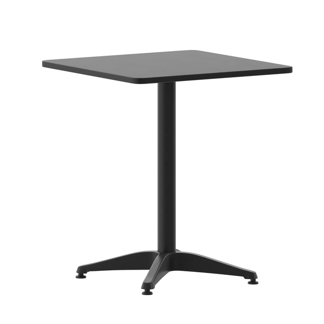 Mellie 23.5'' Square Aluminum Indoor-Outdoor Table with Base - View 1