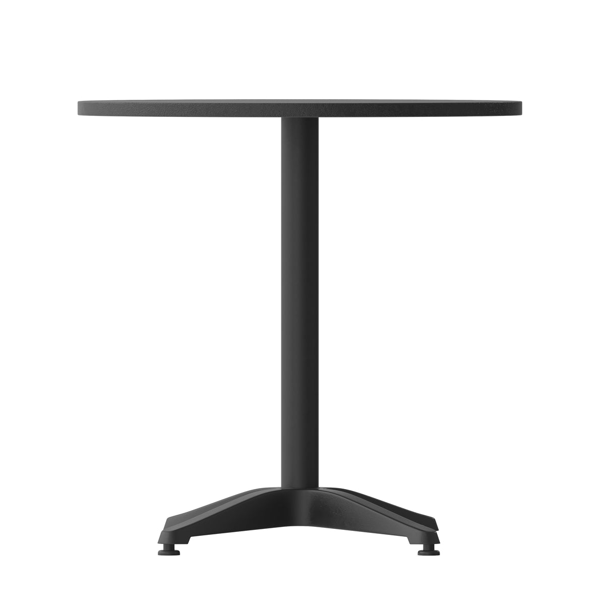 Black |#| 27.5inch Round Metal Smooth Top Indoor-Outdoor Table with Base - Black