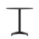 Black |#| 27.5inch Round Metal Smooth Top Indoor-Outdoor Table with Base - Black