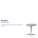 Aluminum |#| 27.5inch Round Aluminum Smooth Top Indoor-Outdoor Table with Base