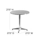 Aluminum |#| 27.5inch Round Aluminum Smooth Top Indoor-Outdoor Table with Base