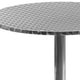 Aluminum |#| 27.5inch Round Aluminum Smooth Top Indoor-Outdoor Table with Base