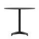 Black |#| 31.5inch Round Metal Smooth Top Indoor-Outdoor Table with Base - Black