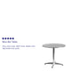 Aluminum |#| 31.5inch Round Aluminum Smooth Top Indoor-Outdoor Table with Base