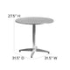 Aluminum |#| 31.5inch Round Aluminum Smooth Top Indoor-Outdoor Table with Base