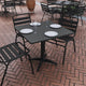 Black |#| 31.5inch Square Metal Smooth Top Indoor-Outdoor Table with Base - Black