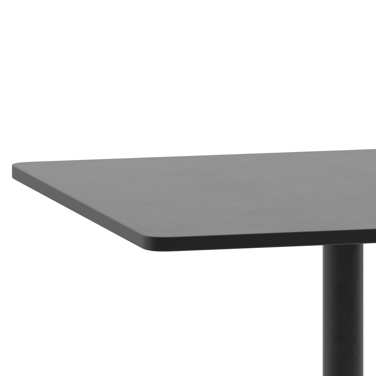 Black |#| 31.5inch Square Metal Smooth Top Indoor-Outdoor Table with Base - Black