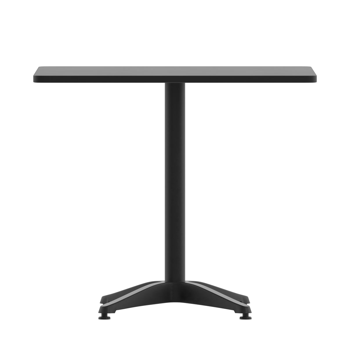 Black |#| 31.5inch Square Metal Smooth Top Indoor-Outdoor Table with Base - Black