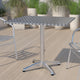 Aluminum |#| 31.5inch Square Aluminum Smooth Top Indoor-Outdoor Table with Base