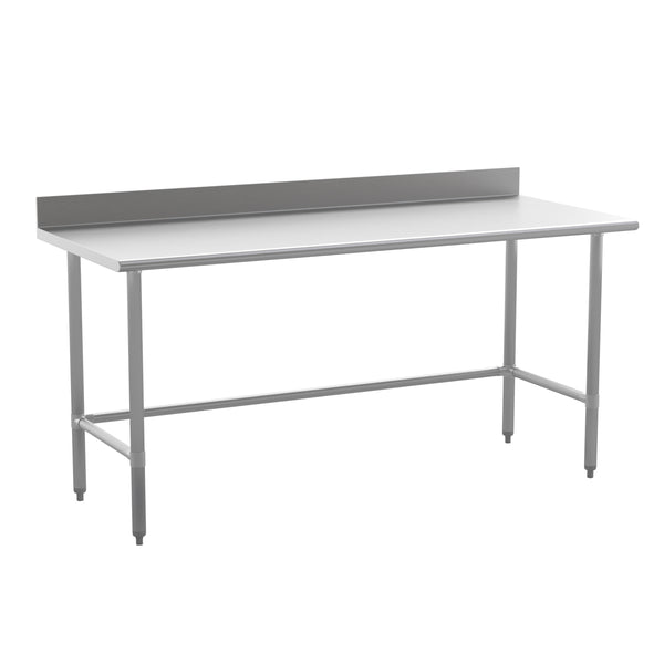 72"W x 30"D x 38.5"H |#| Commercial Stainless Steel Kitchen Prep and Work Table with 4" Backsplash