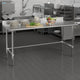 72"W x 30"D x 38.5"H |#| Commercial Stainless Steel Kitchen Prep and Work Table with 4" Backsplash