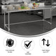 72"W x 30"D x 38.5"H |#| Commercial Stainless Steel Kitchen Prep and Work Table with 4" Backsplash
