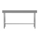 72"W x 30"D x 38.5"H |#| Commercial Stainless Steel Kitchen Prep and Work Table with 4" Backsplash