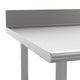 72"W x 30"D x 38.5"H |#| Commercial Stainless Steel Kitchen Prep and Work Table with 4" Backsplash