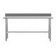72"W x 30"D x 38.5"H |#| Commercial Stainless Steel Kitchen Prep and Work Table with 4" Backsplash