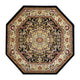 Black,7' Octagon |#| Multipurpose Black Persian Style Olefin Medallion Motif Area Rug - 7x7 Octagon