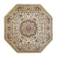 Ivory,7' Octagon |#| Multipurpose Ivory Persian Style Olefin Medallion Motif Area Rug - 7x7 Octagon