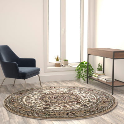Mersin Collection Persian Style Area Rug - Olefin Rug with Jute Backing - Hallway, Entryway, Bedroom, Living Room - View 2