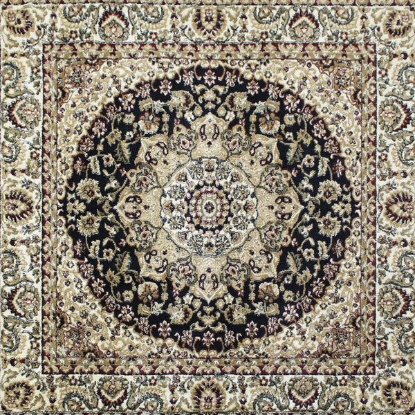 Ivory,2' x 7' |#| Multipurpose Persian Style Olefin Medallion Motif Area Rug in Ivory - 2' x 7'