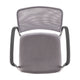 Gray |#| Comfort Gray Mesh Stackable Steel Side Chair with Arms - Reception Seating