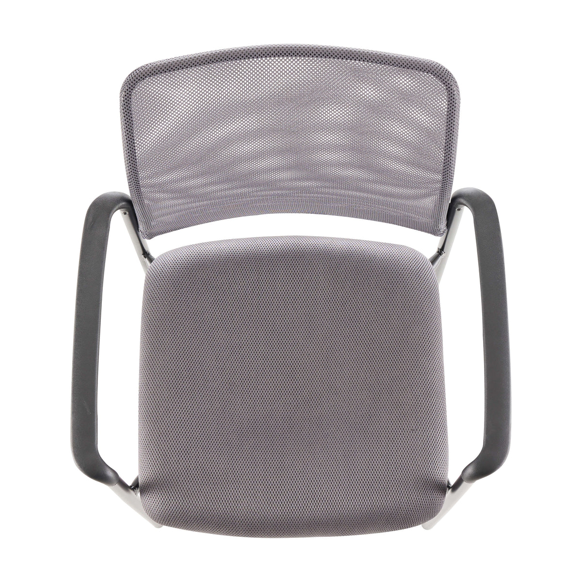 Gray |#| Comfort Gray Mesh Stackable Steel Side Chair with Arms - Reception Seating