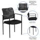 Black |#| Comfort Black Mesh Stackable Steel Side Chair with Arms - Reception Seating
