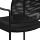 Black |#| Comfort Black Mesh Stackable Steel Side Chair with Arms - Reception Seating