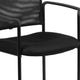 Black |#| Comfort Black Mesh Stackable Steel Side Chair with Arms - Reception Seating