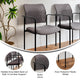 Gray |#| Comfort Gray Mesh Stackable Steel Side Chair with Arms - Reception Seating