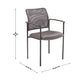 Gray |#| Comfort Gray Mesh Stackable Steel Side Chair with Arms - Reception Seating