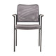 Gray |#| Comfort Gray Mesh Stackable Steel Side Chair with Arms - Reception Seating