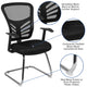 Black Mesh Side Reception Chair with Chrome Sled Base - Conference Room Chair