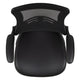 Black LeatherSoft/Mesh |#| Black Mesh Sled Base Side Reception Chair with LeatherSoft Seat and Flip-Up Arms