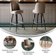 Beige |#| Metal Bar Stool with Swivel Vinyl Bucket Seat and Footrest in Beige