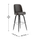 Dark Brown |#| Metal Bar Stool with Swivel Vinyl Bucket Seat and Footrest in Dark Brown