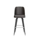 Dark Brown |#| Metal Bar Stool with Swivel Vinyl Bucket Seat and Footrest in Dark Brown