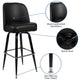 Metal Barstool with Swivel Black Vinyl Upholstered Bucket Seat and Footrest