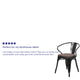 Black |#| Black Metal Chair with Wood Seat and Arms - Restaurant Chair - Bistro Chair