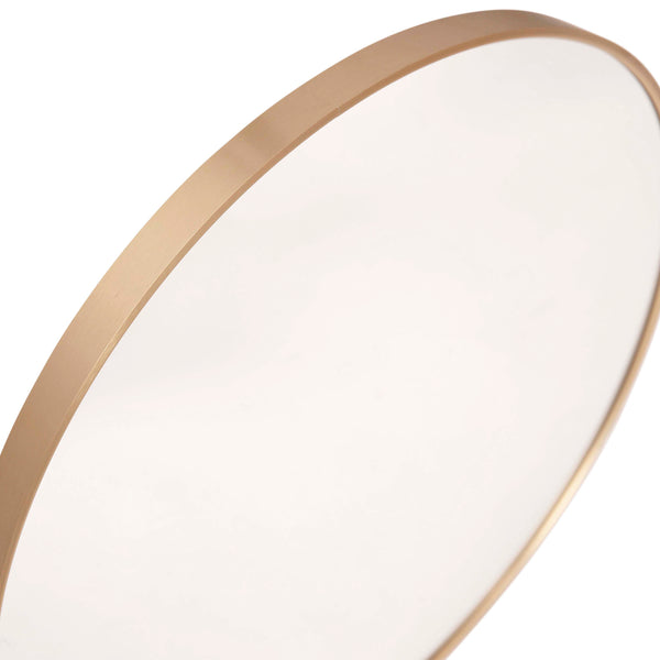 Gold,24" Round |#| Accent Wall Mount Mirror with Gold Aluminum Frame - 24" Round Wall Mirror