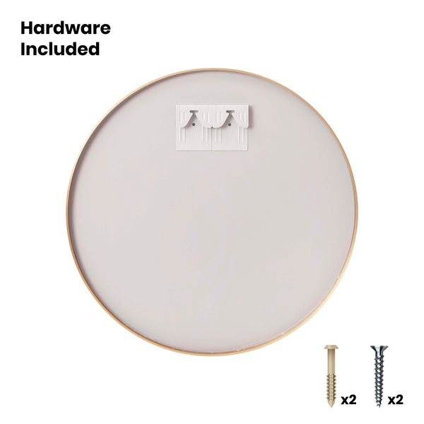 Gold,36" Round |#| Accent Wall Mount Mirror with Gold Aluminum Frame - 36" Round Wall Mirror