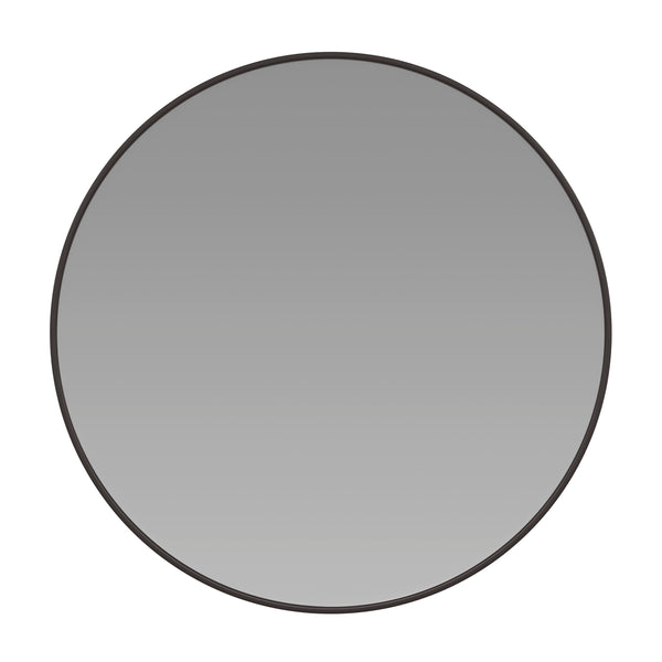 Black,30" Round |#| Accent Wall Mount Mirror with Black Aluminum Frame - 30" Round Wall Mirror