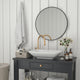 Black,30" Round |#| Accent Wall Mount Mirror with Black Aluminum Frame - 30" Round Wall Mirror